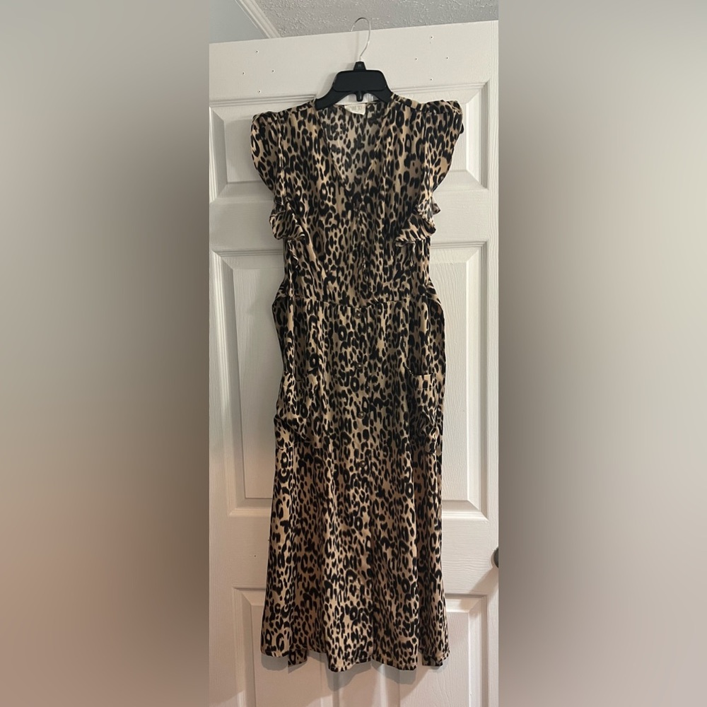 Leopard print flowing summer dress